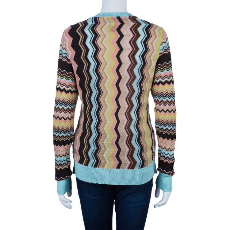 Pre Owned Missoni Printed Waves Cardigan XL