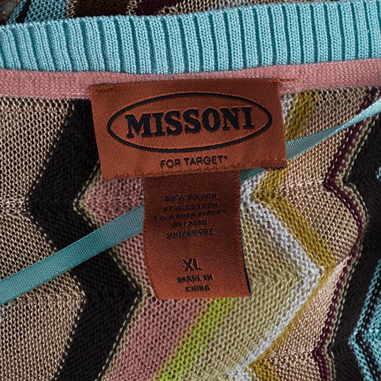 Pre Owned Missoni Printed Waves Cardigan XL