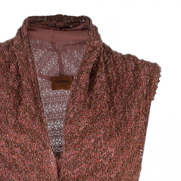 Pre Owned Missoni Mahogany Metallic Knit Gown S