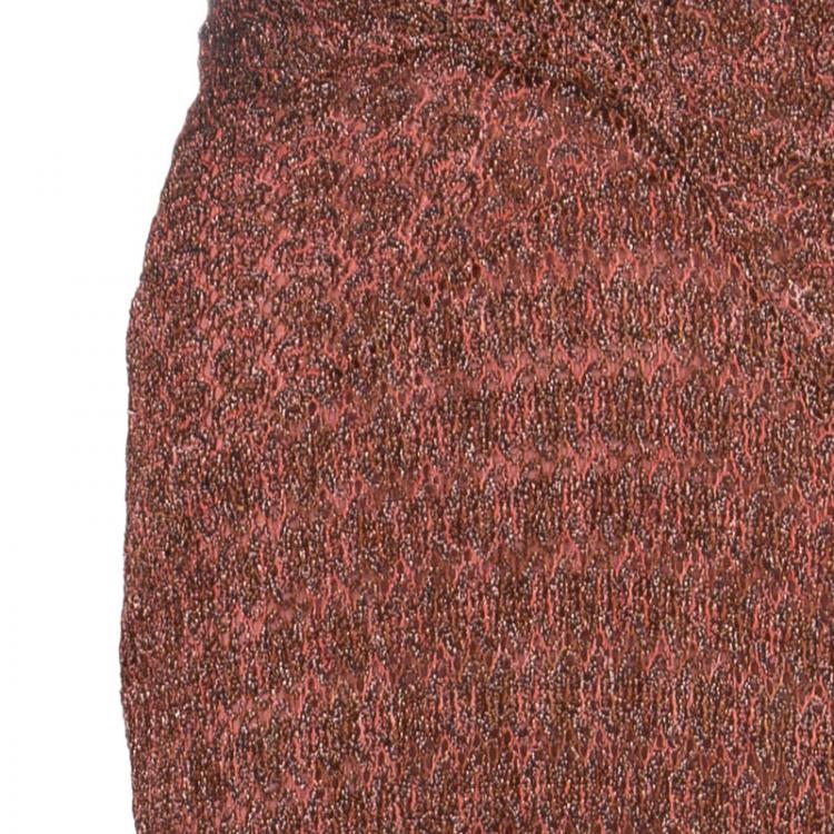 Pre Owned Missoni Mahogany Metallic Knit Gown S