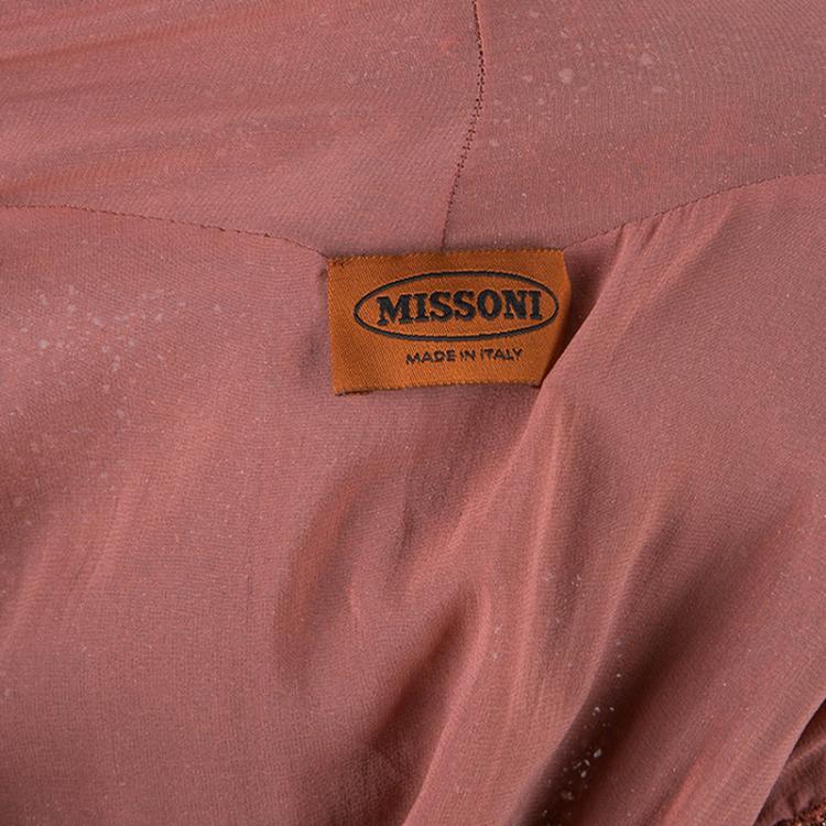 Pre Owned Missoni Mahogany Metallic Knit Gown S