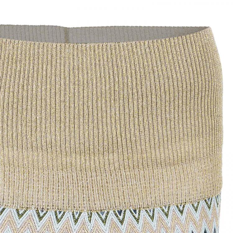 Pre Owned Missoni Multicolor Metallic Knit Maxi Skirt M