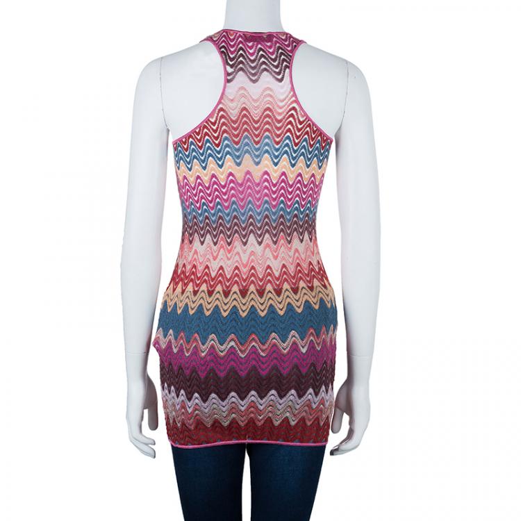 Pre Owned Missoni Mare Multicolor Wave Racerback Top S