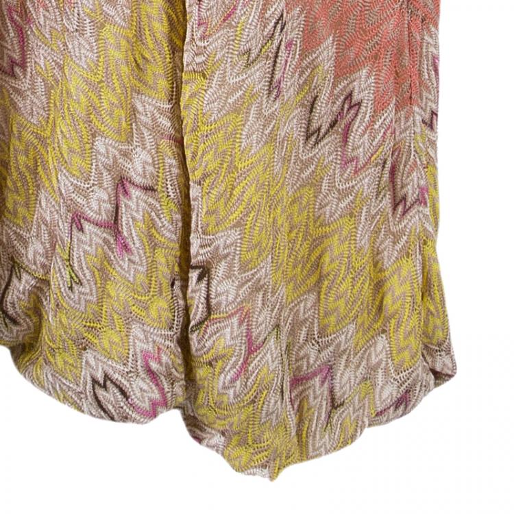 مملوكة مسبقًا Missoni Pink Multicolor Halter Back Knit Maxi Dress M