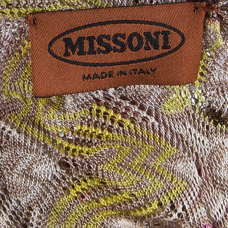 مملوكة مسبقًا Missoni Pink Multicolor Halter Back Knit Maxi Dress M