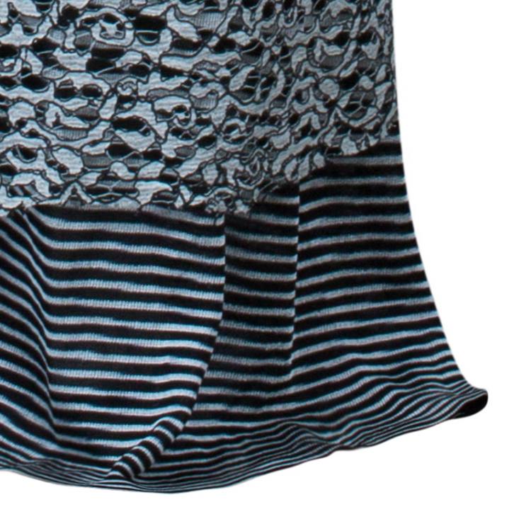 Pre Owned Missoni Gradient Laser Cut Lace Gown L