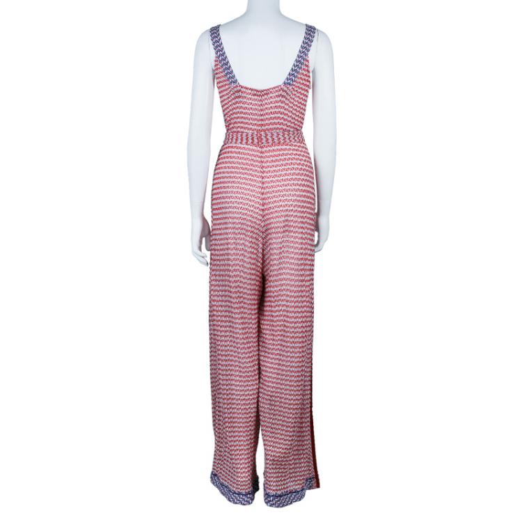Pre Owned Missoni Mare Red Knit Jumpsuit M