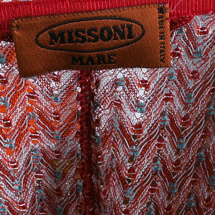 Pre Owned Missoni Mare Red Knit Jumpsuit M