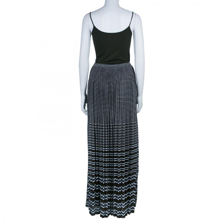 Pre Owned Missoni Multicolor Striped Knit Maxi Skirt M