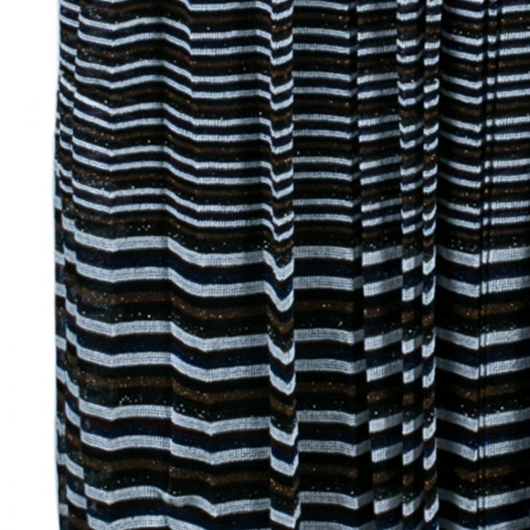 Pre Owned Missoni Multicolor Striped Knit Maxi Skirt M