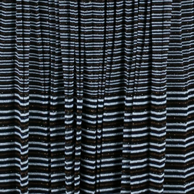 Pre Owned Missoni Multicolor Striped Knit Maxi Skirt M