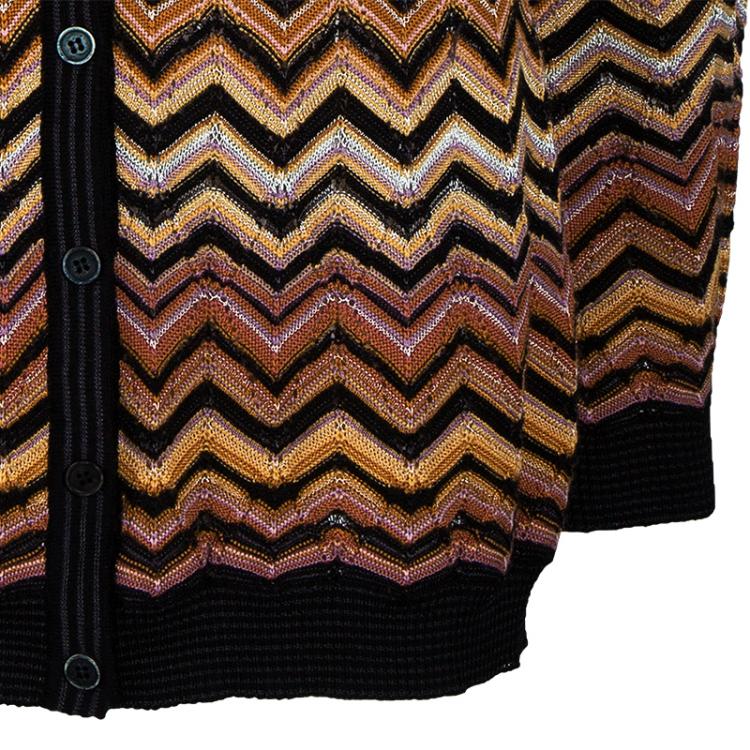 Pre Owned Missoni Multicolor Zig-Zag Cardigan M