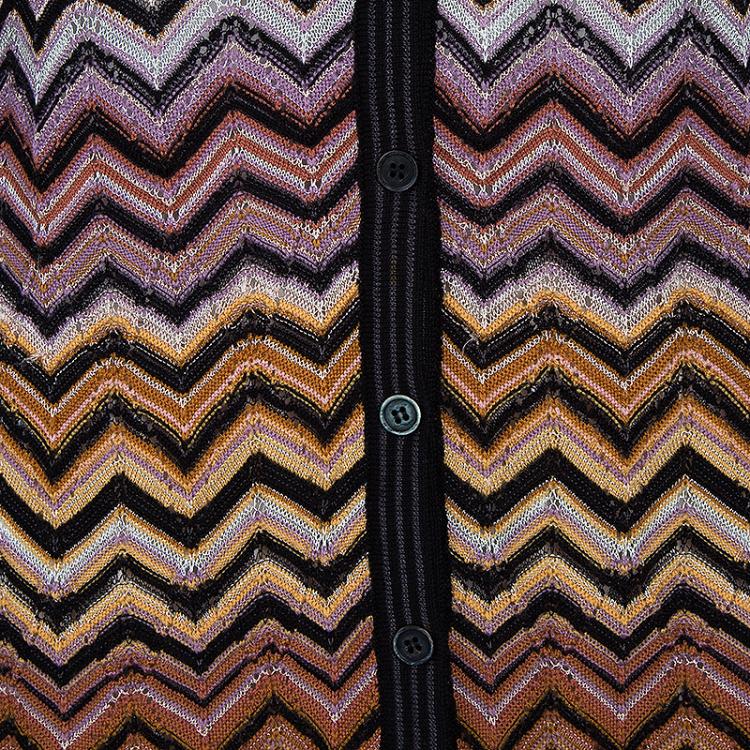 Pre Owned Missoni Multicolor Zig-Zag Cardigan M