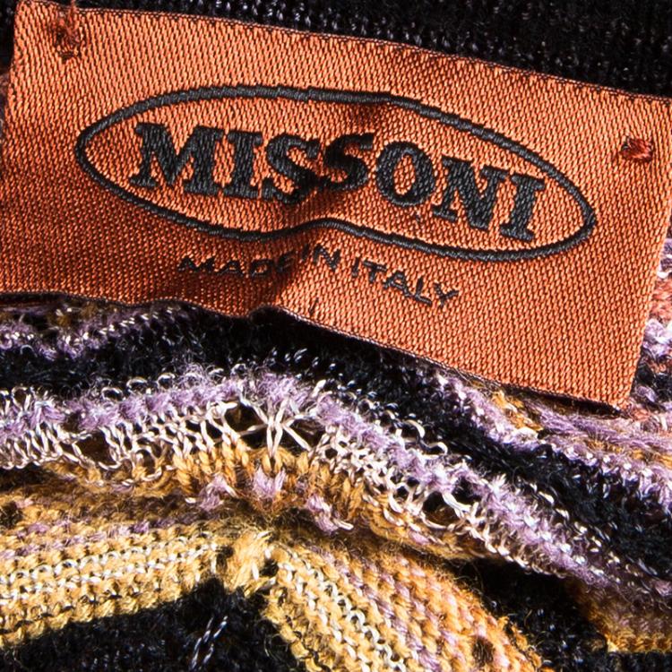 Pre Owned Missoni Multicolor Zig-Zag Cardigan M