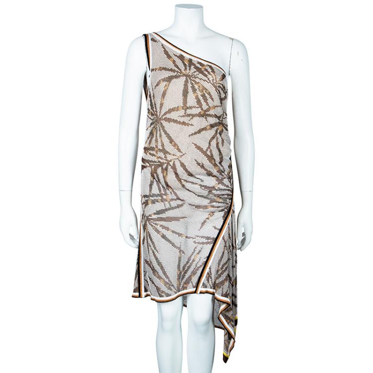 مملوكة مسبقًا Missoni Brown One Shoulder Dress M