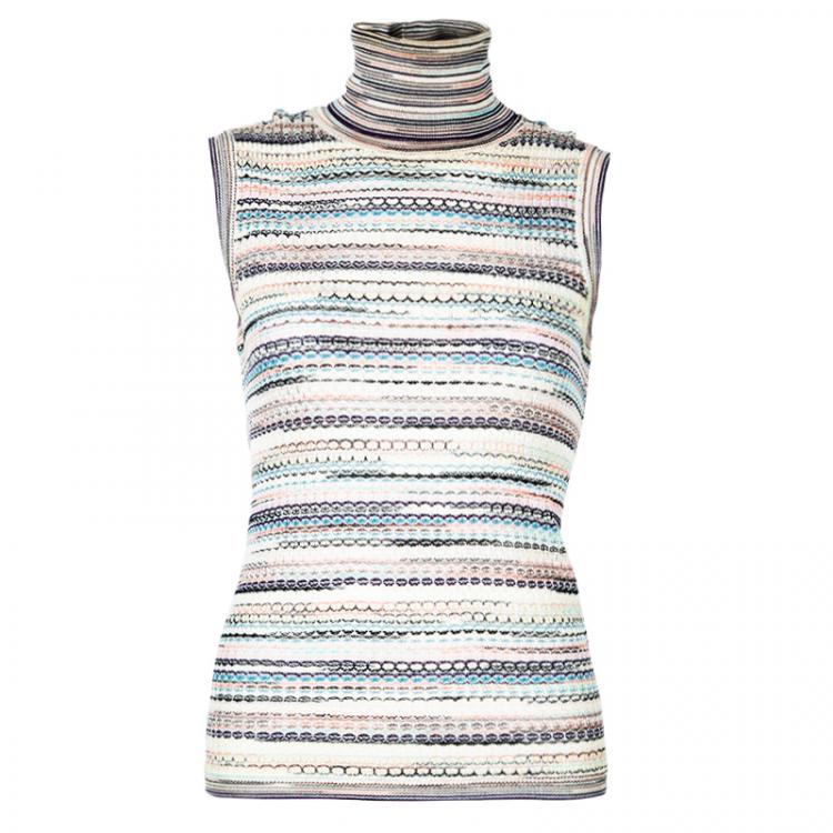 Pre Owned Missoni Multicolor Turtleneck Top M