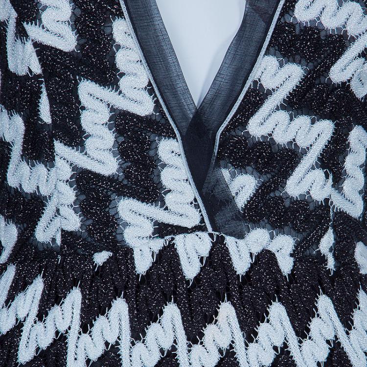 Pre Owned Missoni Monochrome Knit Maxi Dress M