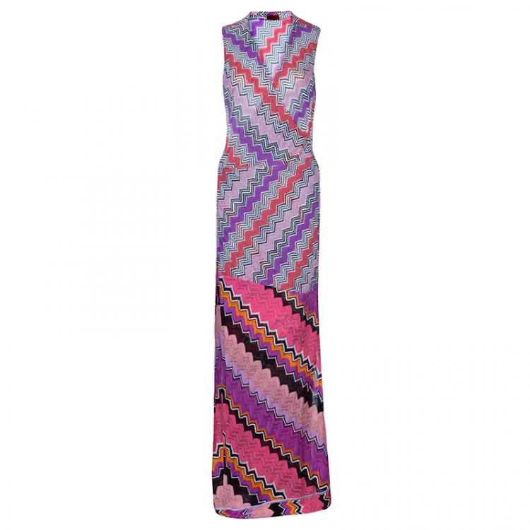 مملوكة مسبقًا Missoni Mare Knit Multiprint Beach Cover Dress L