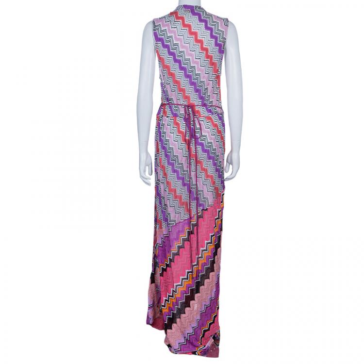 مملوكة مسبقًا Missoni Mare Knit Multiprint Beach Cover Dress L