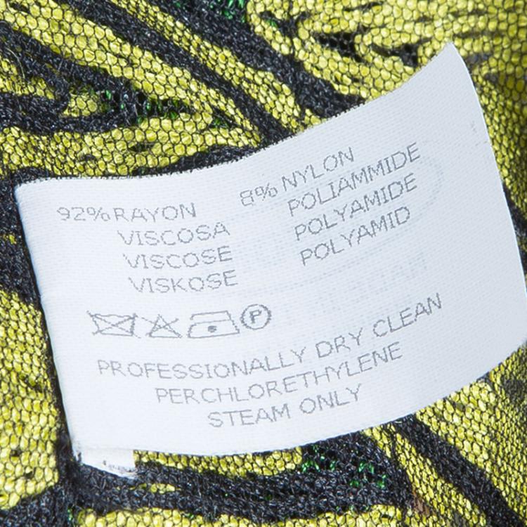 Pre Owned Missoni Green Zig-Zag Belted Dress S