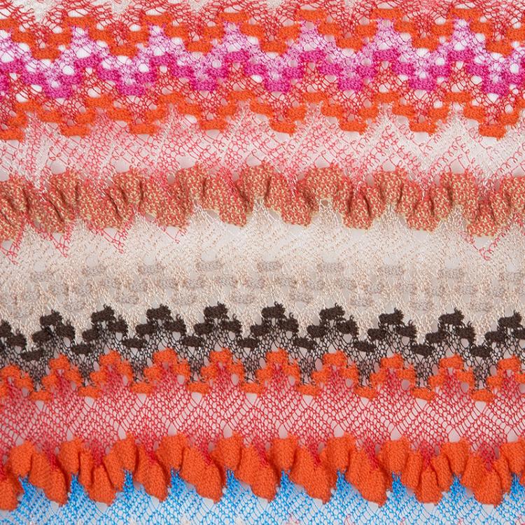 Pre Owned Missoni Multicolor Zig-Zag Pattern Knit Strapless Romper S