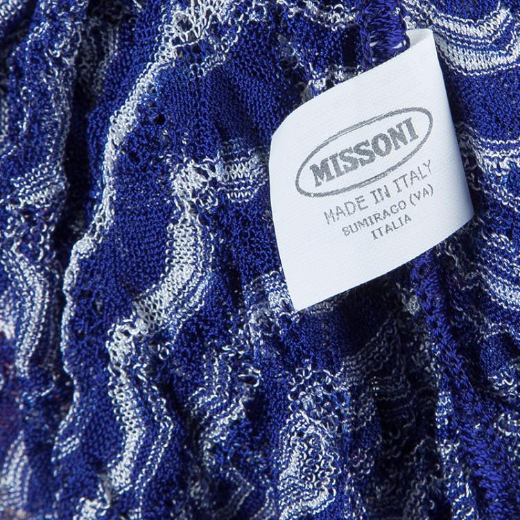 Pre Owned Missoni Multicolor ZigZag Patterned Knit Long Cardigan M