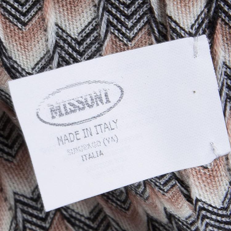 Pre Owned Missoni Multicolor Zig Zag Wool Button Down Full Length Cardigan S