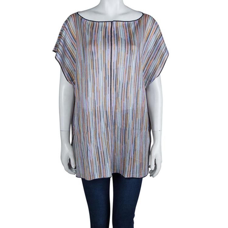 Pre Owned Missoni Mare Multicolor Striped Knit Tunic M