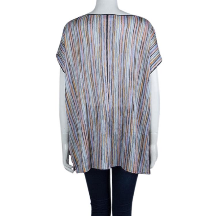 Pre Owned Missoni Mare Multicolor Striped Knit Tunic M