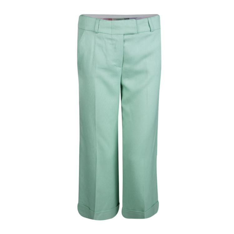 Pre Owned Missoni Green Textured Weave Pant Suit M