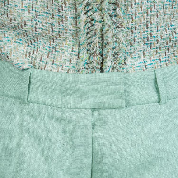 Pre Owned Missoni Green Textured Weave Pant Suit M