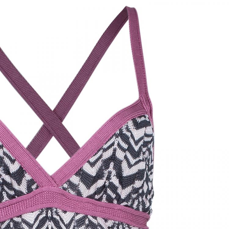 Pre Owned Missoni Multicolor Crochet Knit Dress M