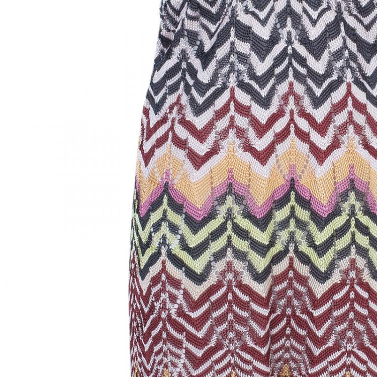 Pre Owned Missoni Multicolor Crochet Knit Dress M