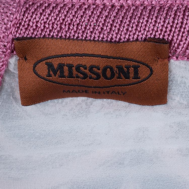 Pre Owned Missoni Multicolor Crochet Knit Dress M