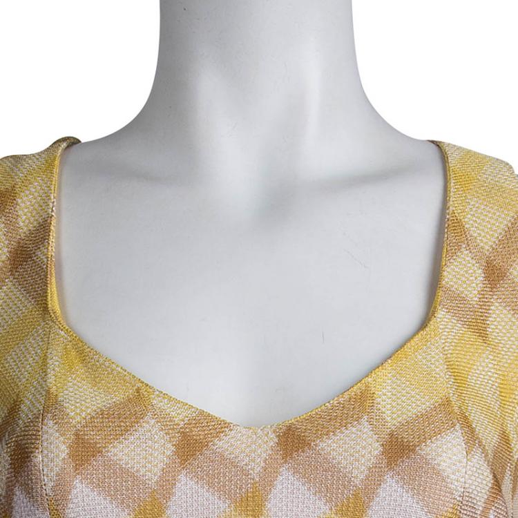 Pre Owned Missoni Multicolor Argyle Pattern Sleeveless Knit Dress S