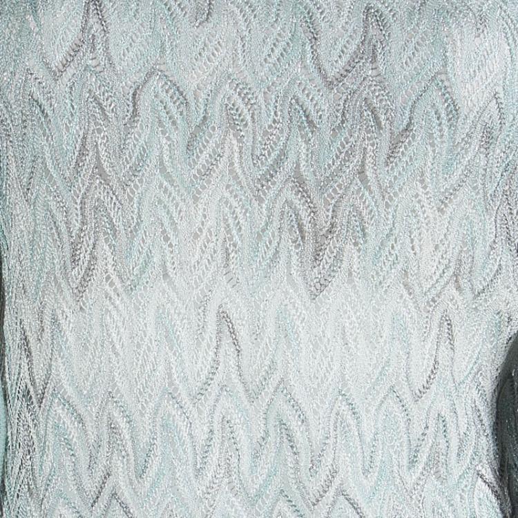 Pre Owned Missioni Multicolor Perforated Lurex Knit Top and Cardigan Set M/L