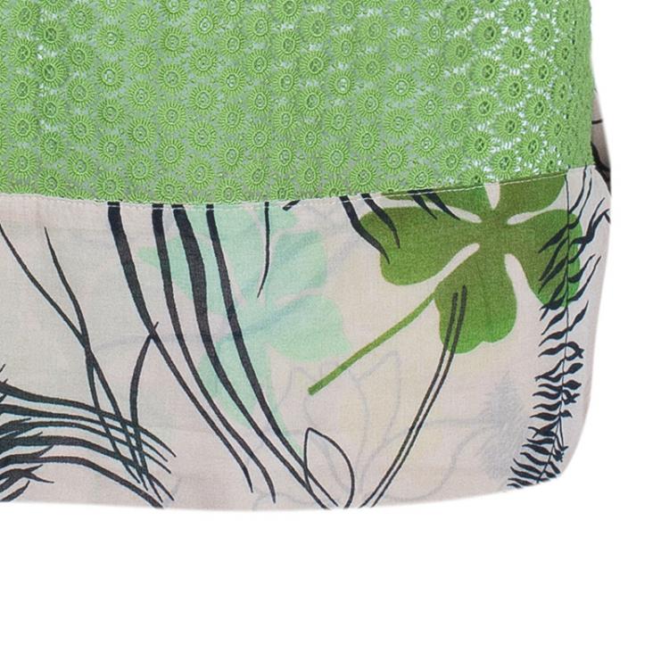 Pre Owned Missoni Green Knit Floral Halter Top L