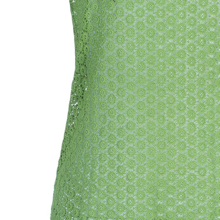 Pre Owned Missoni Green Knit Floral Halter Top L