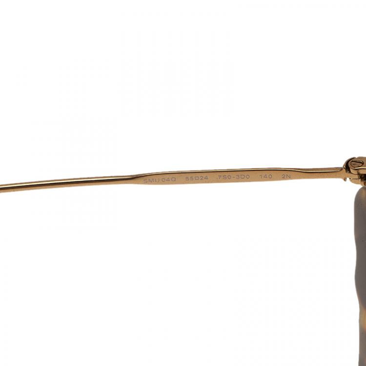 Pre Owned Miu Miu Tortoise SMU 04Q Embellished Cat Eye Sunglasses 