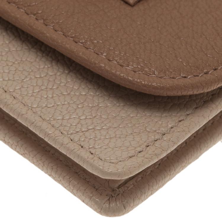 Pre Owned Miu Miu Two Tone Madras Leather Bow Detail Wallet 