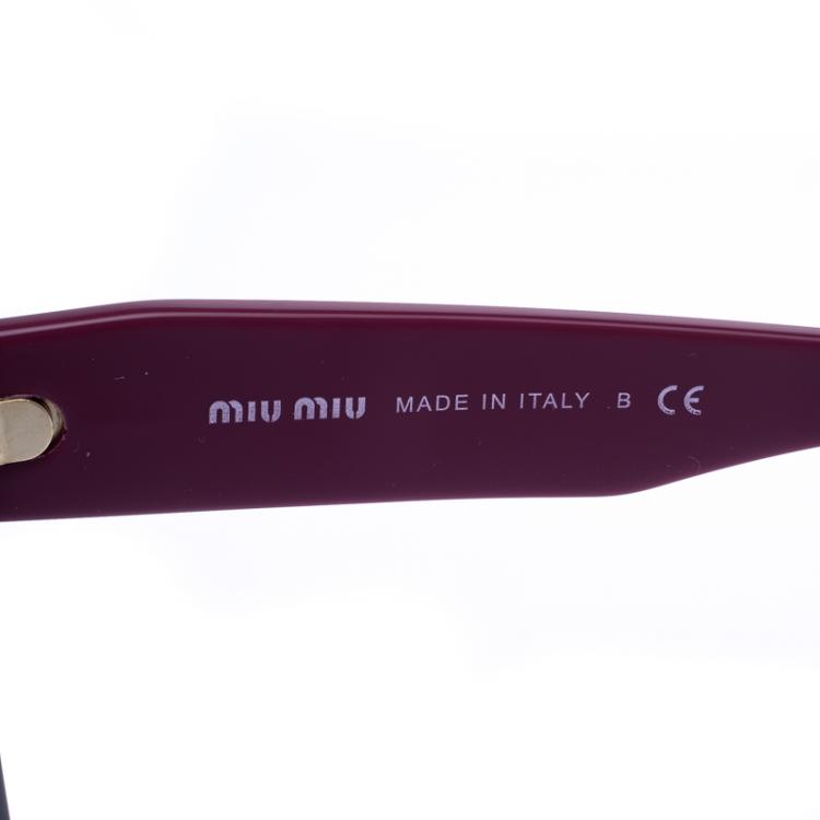 Pre Owned Miu Miu Black/Magenta SMU110S Half Rim Sunglasses
