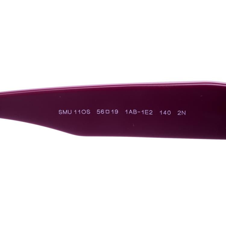 Pre Owned Miu Miu Black/Magenta SMU110S Half Rim Sunglasses
