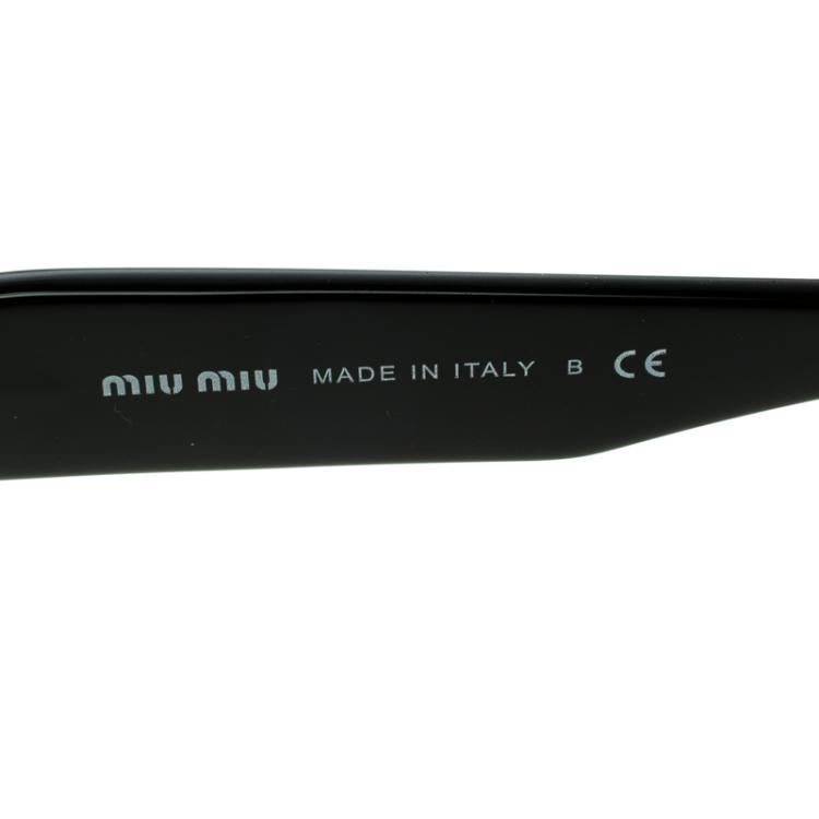 Pre Owned Miu Miu Black/Brown SMU110S Rasoir Sunglasses