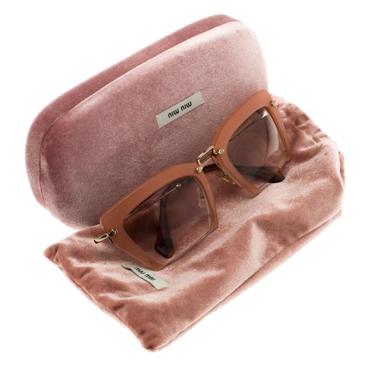 Pre Owned Miu Miu Pink SMU10Q Cut Out Sunglasses