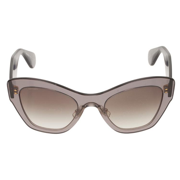 Pre Owned Miu Miu Grey Oversized Cat Eye Sunglasses