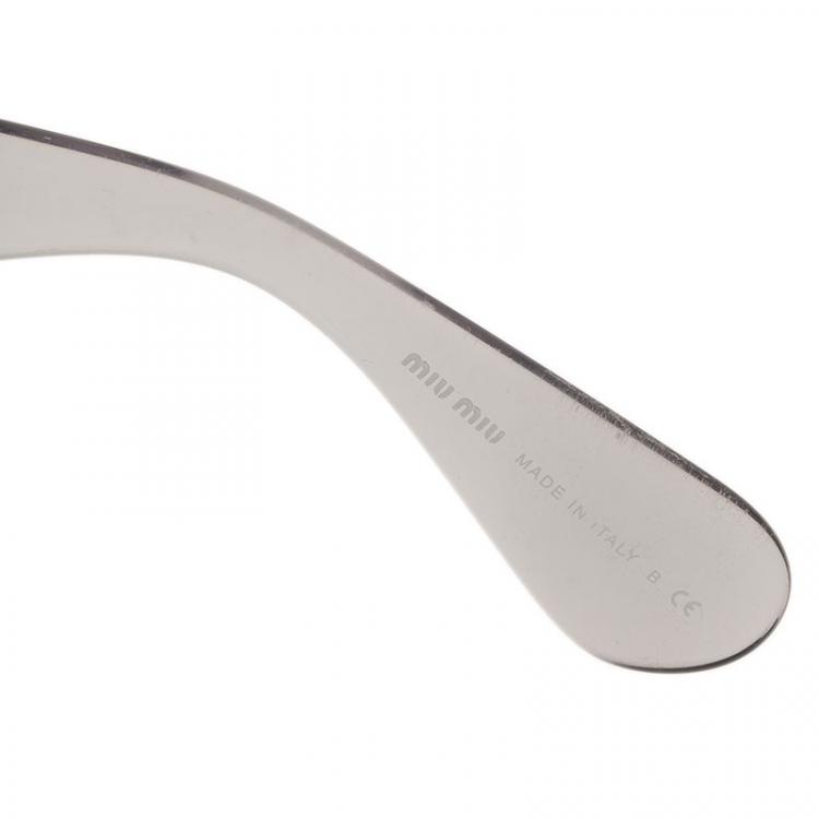Pre Owned Miu Miu Grey Oversized Cat Eye Sunglasses