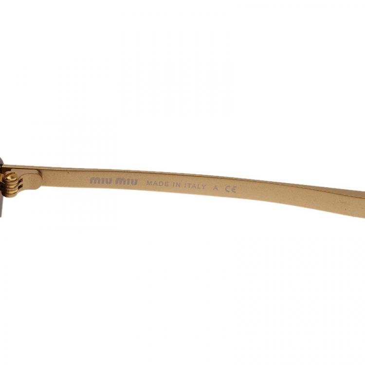 Pre Owned Miu Miu Tortoise Pentagon 2AU-6S1 Sunglasses 