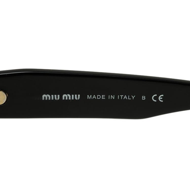Pre Owned Miu Miu Black Rasoir Half Rim Sunglasses