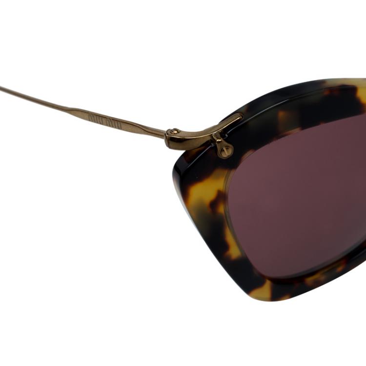 Pre Owned Miu Miu Tortoise Frame SMU10N Cat Eye Sunglasses 