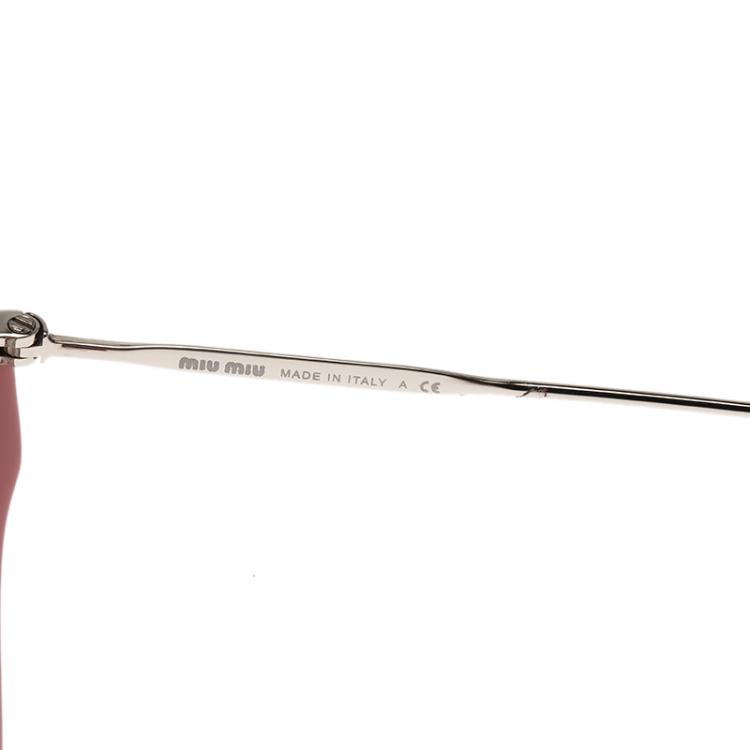 Pre Owned Miu Miu Red SMU11Q Semi Rimless Wink Cat Eye Sunglasses